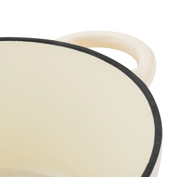 Gęsiarka żeliwna brytfanna emaliowana Konighoffer 5 l 25 x 12,3 cm okrągła kremowa