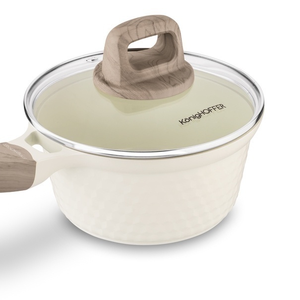 Komplet garnk&oacute;w ceramicznych 9 element&oacute;w Konighoffer Rosti kremowe