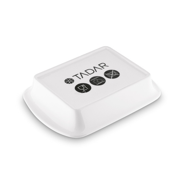 Maselniczka porcelanowa z pokrywką Tadar Ceramic 16,5 x 12 cm biała