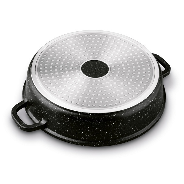 Patelnia na indukcję głęboka krótkie uchwyty Konighoffer Pollo Black 28 x 7 cm