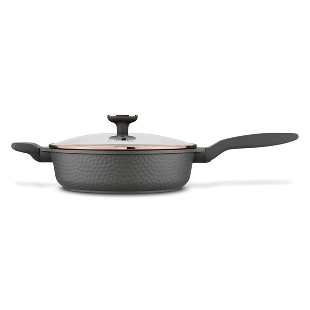 Zestaw garnk&oacute;w na indukcję Starke Pro Texture Grey 10 element&oacute;w i 3 noże Toshiro