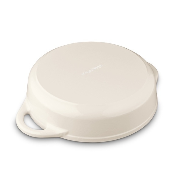 Brytfanna żeliwna emaliowana Konighoffer 3 l 28 x 7 cm okrągła kremowa