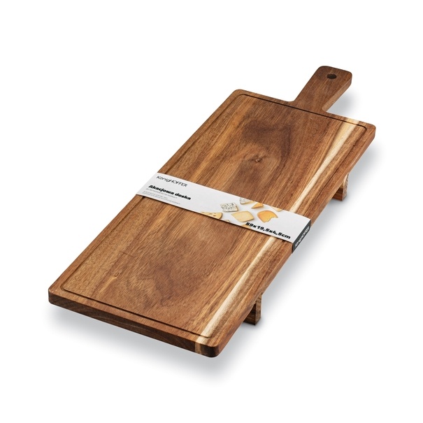 Deska do serwowania akacjowa na n&oacute;żkach Konighoffer 59 x 19,5 x 4,5 cm