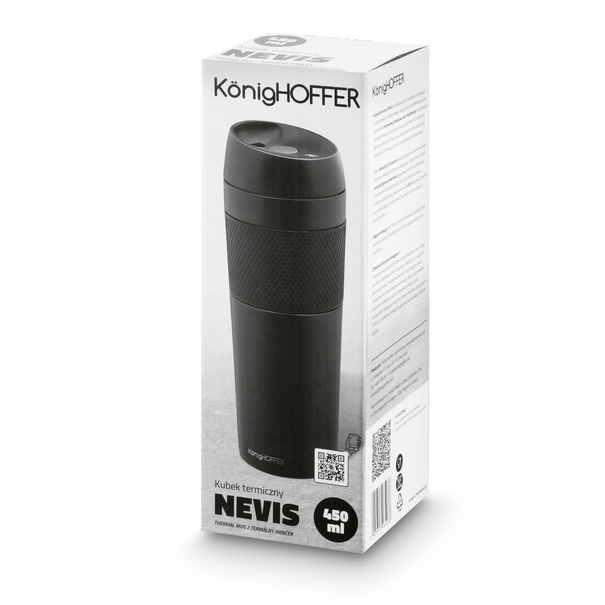 Kubek termiczny Konighoffer Nevis 450 ml czarny