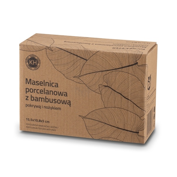 Maselniczka porcelanowa NBC z pokrywką i nożykiem Konighoffer 15,8 x 11 x 6 cm czarna