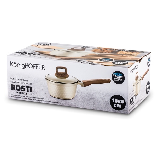Rondel z powłoką ceramiczną na indukcję Konighoffer Rosti 18 cm 1,7 l kremowy