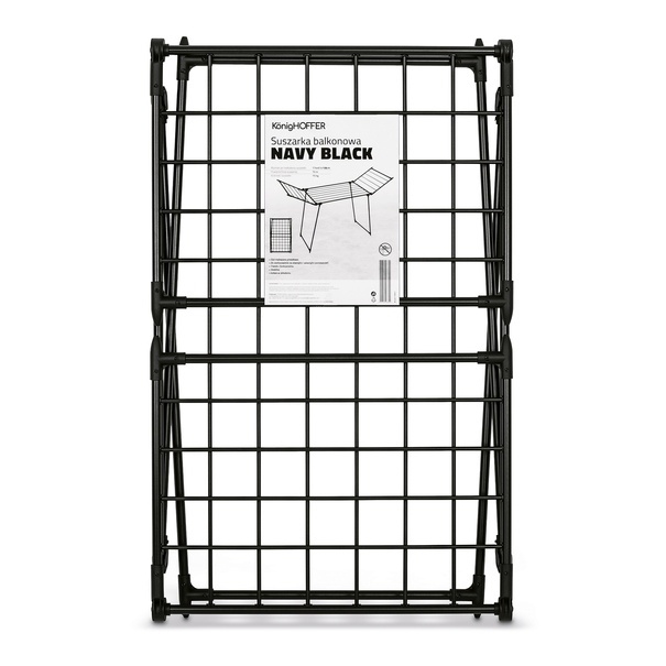 Suszarka balkonowa Konighoffer Navy Black czarna 174 x 61 x 108 cm