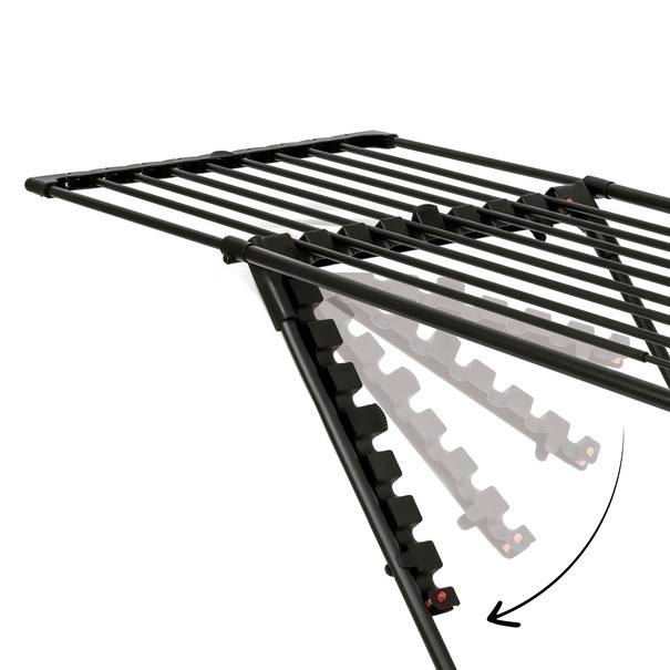 Suszarka balkonowa teleskopowa Konighoffer Spring Black 108-190 x 56 x 94 cm