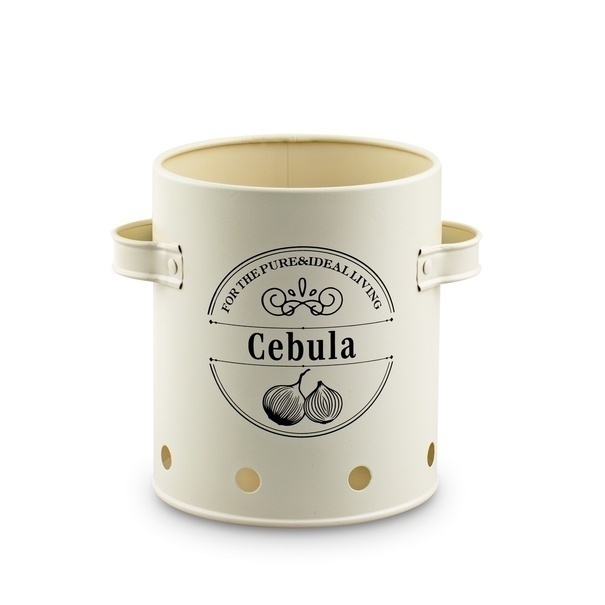 Zestaw 3 metalowych pojemników kuchennych Tadar Ziemniaki Cebula Czosnek kremowy