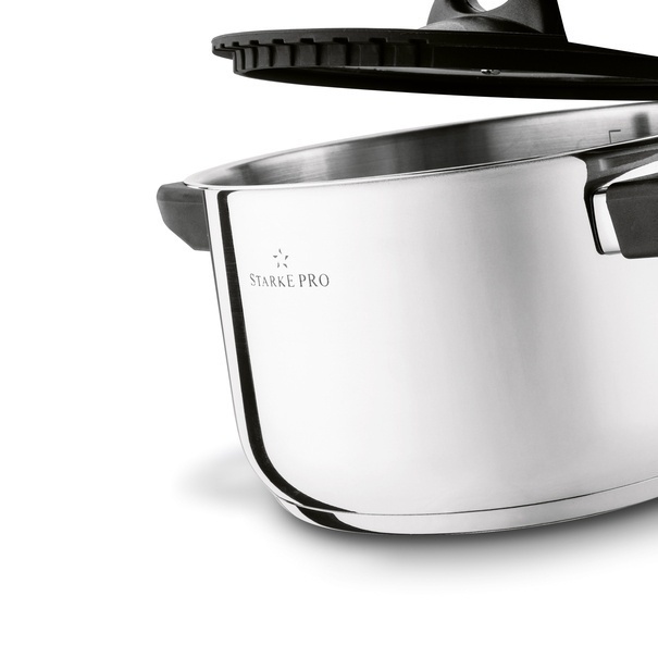 Zestaw garnk&oacute;w nierdzewnych z pokrywkami Starke Pro Sante 8 element&oacute;w i komplet 6 szklanek Sue 400 ml z podkładkami