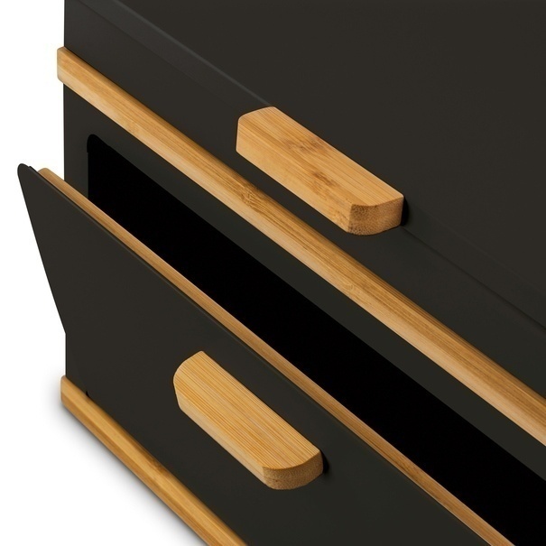 Chlebak stalowy dwupoziomowy Konighoffer Artesano 38 x 18 x 23 cm czarny