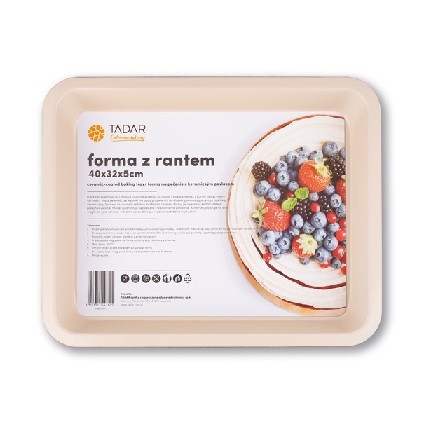 Forma do pieczenia z rantem i powłoką ceramiczną Tadar 40 x 32 cm