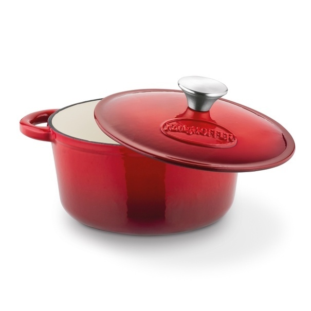 Gęsiarka żeliwna brytfanna emaliowana Konighoffer 2,8 l 21 x 10,5 cm okrągła czerwona