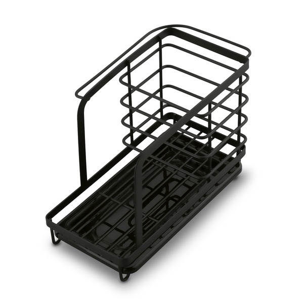 Organizer do zlewu druciany Tadar Trendy 23,5 x 13,5 x 15 cm czarny