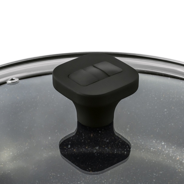 Patelnia marmurowa na indukcję kr&oacute;tkie uchwyty Starke Pro Svart Marble 28 cm