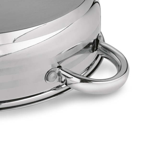 Patelnia na indukcję non-stick ze stali nierdzewnej krótkie uchwyty Konighoffer Bari Silver 28 cm