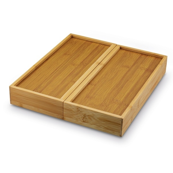 Wkład do szuflady na sztućce regulowany bambusowy Tadar 28,5-45 x 32 x 5 cm