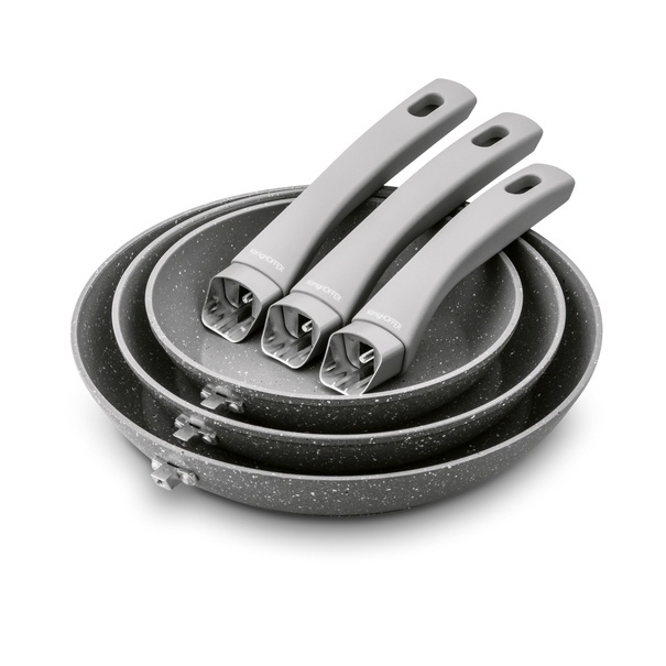 Zestaw 3 patelni marmurowych na indukcję Konighoffer Greys Marble 20/24/28 cm