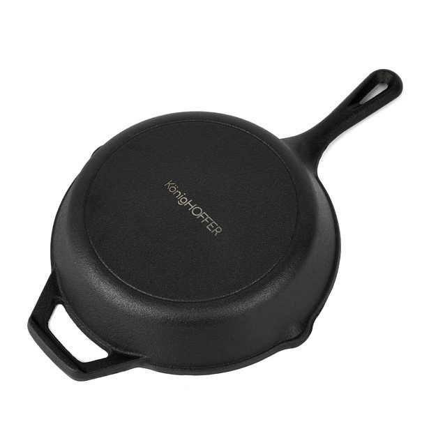 Zestaw 3 patelni żeliwnych z nakładką silikonową Konighoffer 20 cm 24,5 cm 29 cm