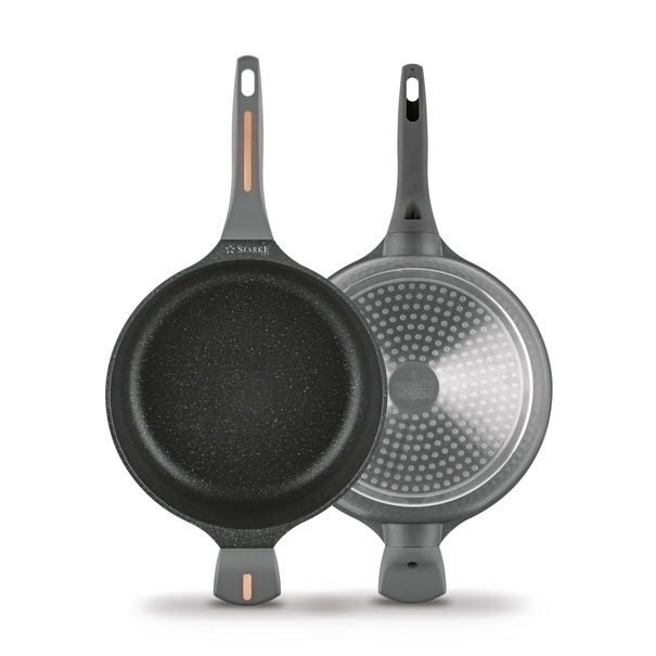 Zestaw garnk&oacute;w na indukcję Starke Pro Texture Grey 10 element&oacute;w i 3 noże Toshiro