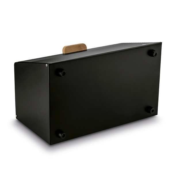 Chlebak stalowy Tadar Skandi Wood 20,5 x 35,5 x 21,5 cm czarny