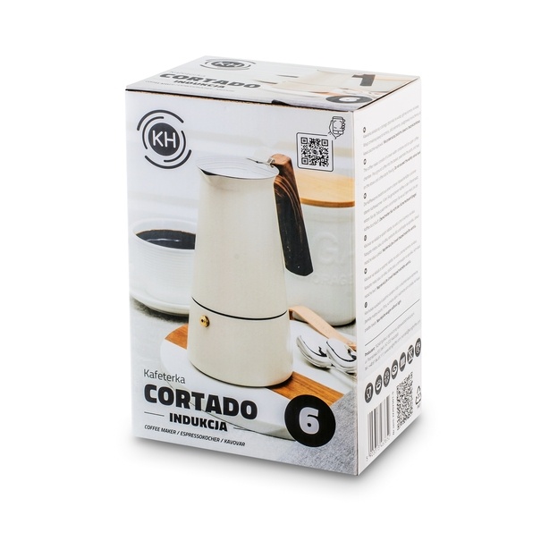 Kawiarka nierdzewna Konighoffer Cortado 6 filiżanek kremowa