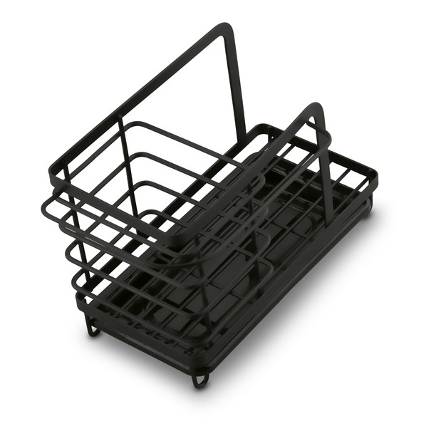 Organizer do zlewu druciany Tadar Trendy 23,5 x 13,5 x 15 cm czarny