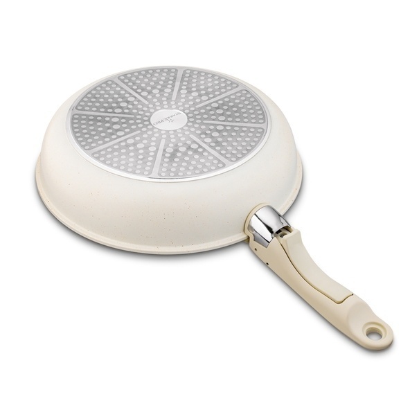 Zestaw 3 patelni Starke Pro Compacti Cream 4 elementy odpinany uchwyt