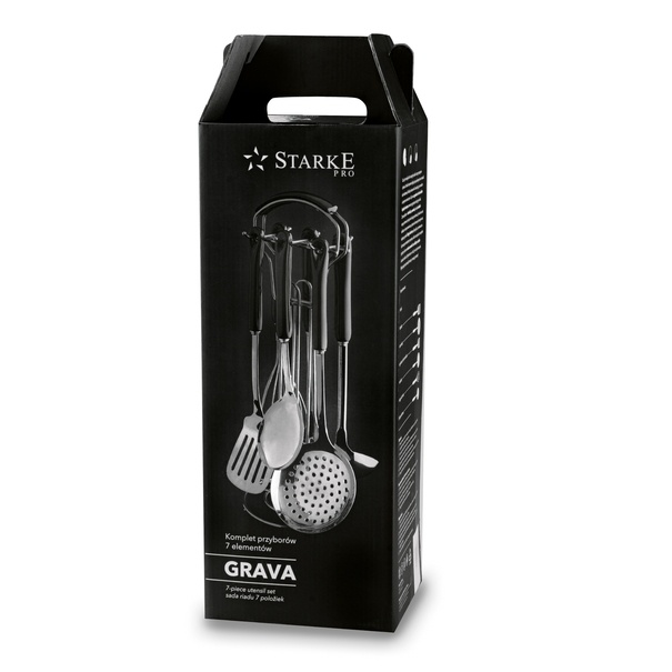 Zestaw przybor&oacute;w kuchennych Starke Pro Grava Black 7 element&oacute;w