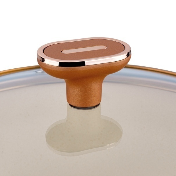 Zestaw garnk&oacute;w na indukcję Starke Pro Texture Copper 10 element&oacute;w i 4 noże Toshiro