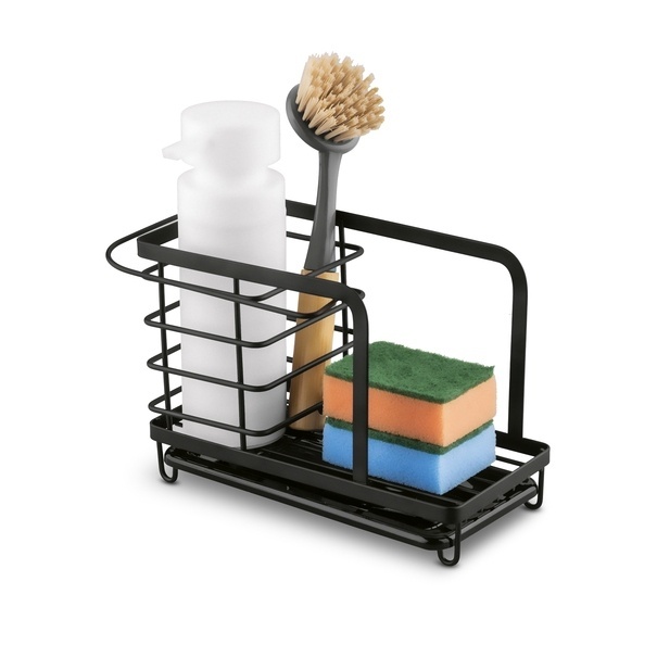 Organizer do zlewu druciany Tadar Trendy 23,5 x 13,5 x 15 cm czarny