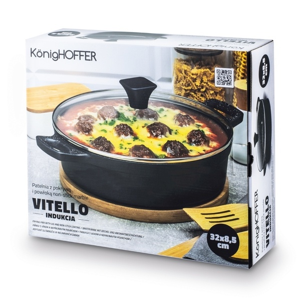 Patelnia aluminiowa na indukcję kr&oacute;tkie uchwyty Konighoffer Vitello 32 cm