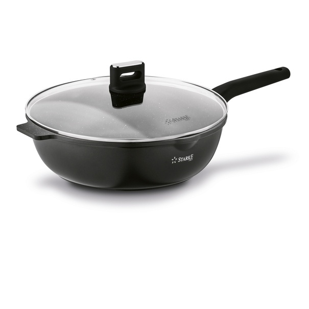 Patelnia WOK na indukcję z pokrywką Starke Pro Yasai 32 cm
