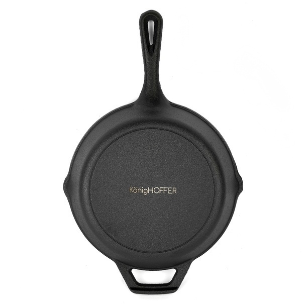 Zestaw 3 patelni żeliwnych z nakładką silikonową Konighoffer 20 cm 24,5 cm 29 cm