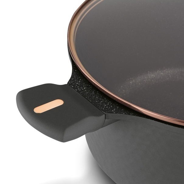 Zestaw garnk&oacute;w na indukcję Starke Pro Texture Grey 10 element&oacute;w i 3 noże Toshiro