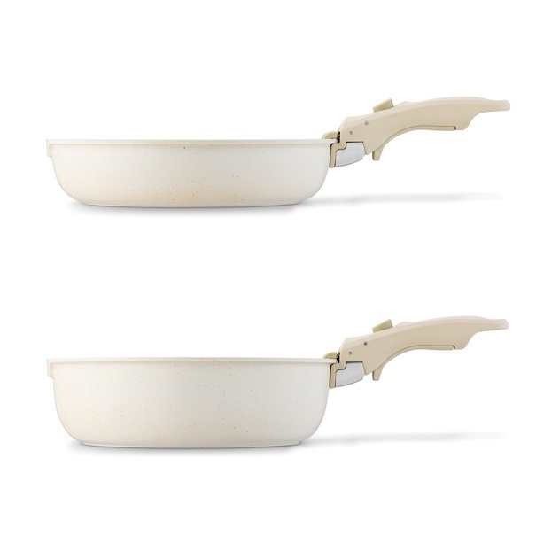 Zestaw garnk&oacute;w Starke Pro Compacti Cream 9 element&oacute;w odpinany uchwyt