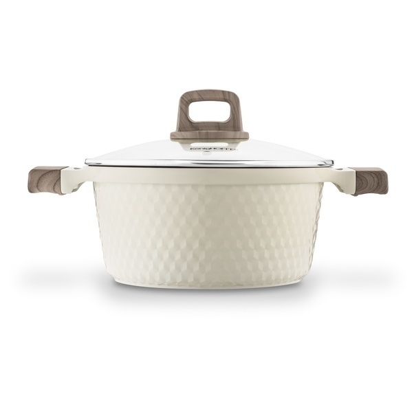 Komplet garnk&oacute;w ceramicznych 9 element&oacute;w Konighoffer Rosti kremowe