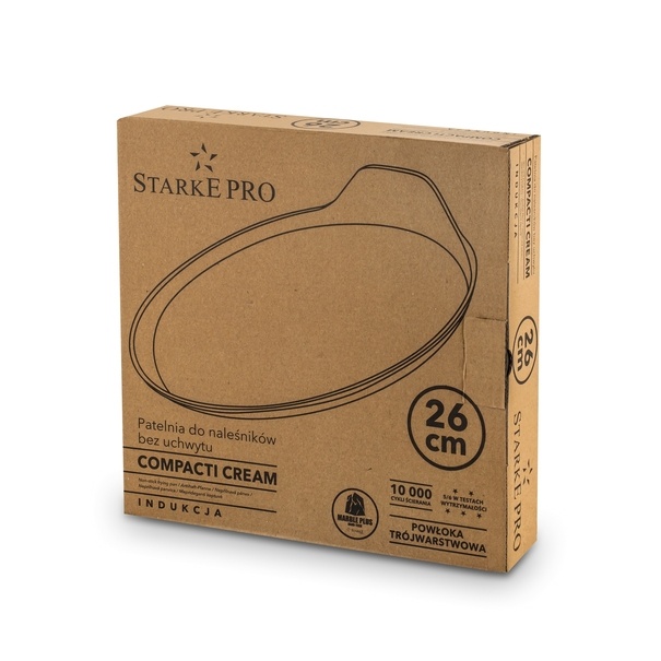 Patelnia do naleśnik&oacute;w indukcyjna Starke Pro Compacti Cream 26 cm bez uchwytu