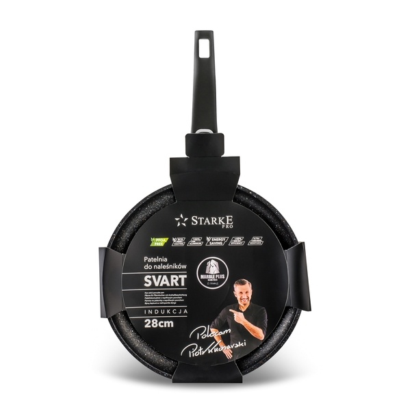 Patelnia do naleśników marmurowa na indukcję Starke Pro Svart Marble 28 cm