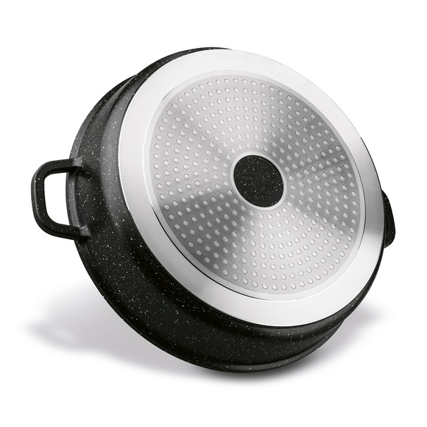 Patelnia na indukcję głęboka krótkie uchwyty Konighoffer Pollo Black 32 x 8 cm