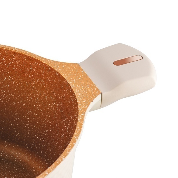 Zestaw garnk&oacute;w na indukcję Starke Pro Texture Creamy 10 element&oacute;w i 3 noże Toshiro