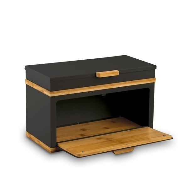 Chlebak stalowy dwupoziomowy Konighoffer Artesano 38 x 18 x 23 cm czarny