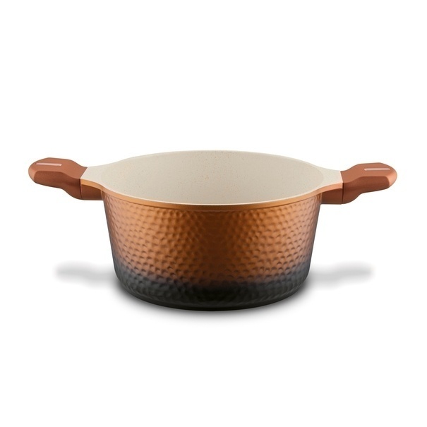 Zestaw garnk&oacute;w na indukcję Starke Pro Texture Copper 10 element&oacute;w i 3 noże Toshiro