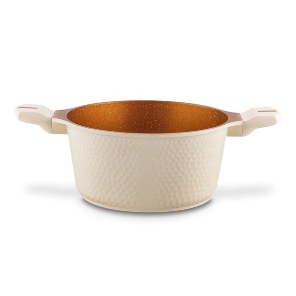 Zestaw garnk&oacute;w na indukcję Starke Pro Texture Creamy 10 element&oacute;w i 3 noże Toshiro