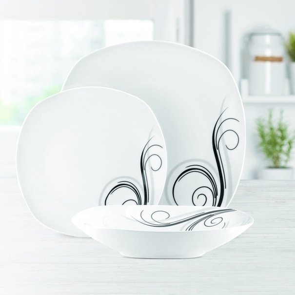 Zestaw kwadratowych talerzy porcelanowych Tadar Dolce Vita 18 element&oacute;w