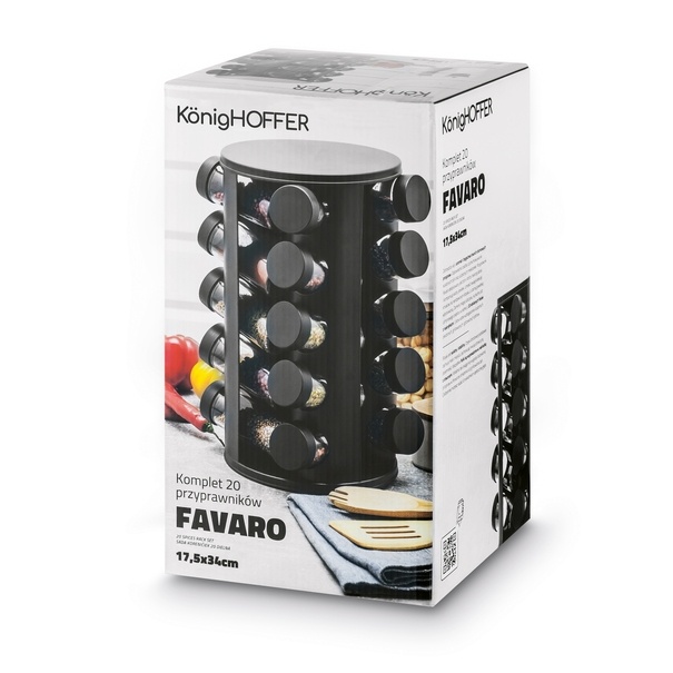 Zestaw przyprawnik&oacute;w Konighoffer Favaro 21 element&oacute;w czarny