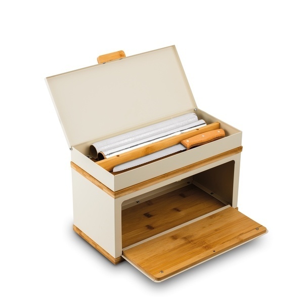 Chlebak stalowy dwupoziomowy Konighoffer Artesano 38 x 18 x 23 cm kremowy