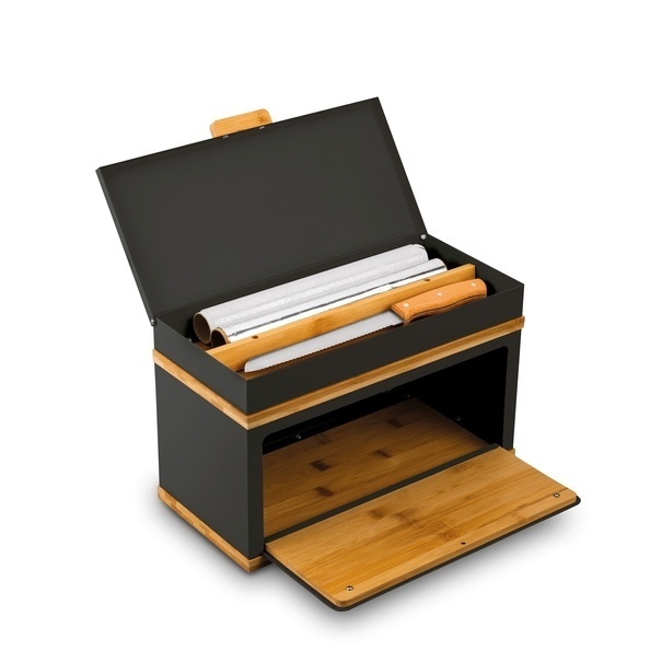 Chlebak stalowy dwupoziomowy Konighoffer Artesano 38 x 18 x 23 cm czarny