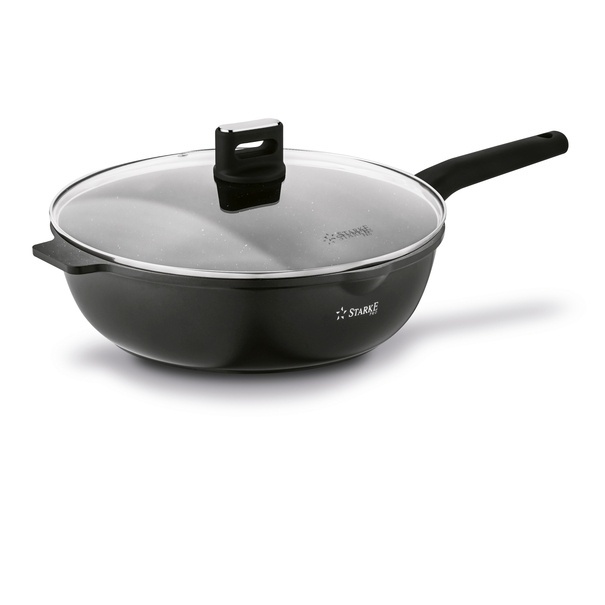 Patelnia WOK na indukcję z pokrywką Starke Pro Yasai 32 cm