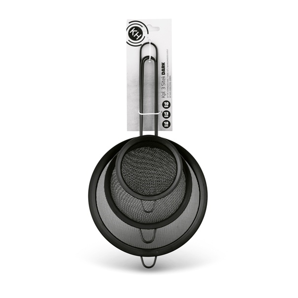 Sitka kuchenne metalowe z rączką Konighoffer Dark 10 cm 13 cm 18 cm czarne